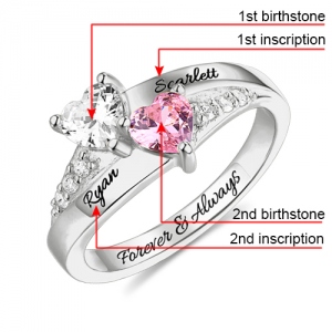 heart birthstone ring	